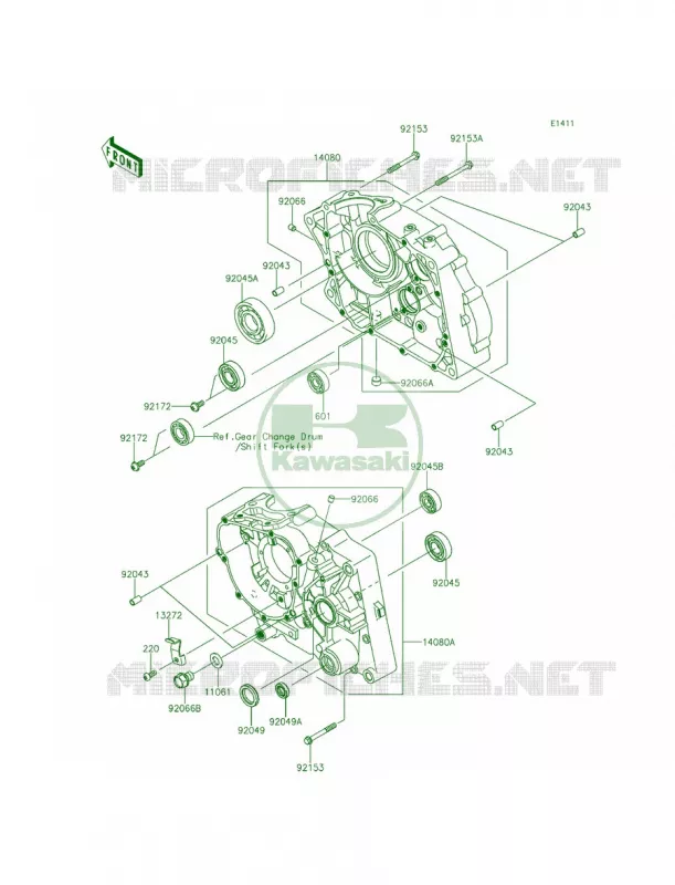Crankcase Kawasaki MOTOS 140 2015 KLX140  KLX140AFF