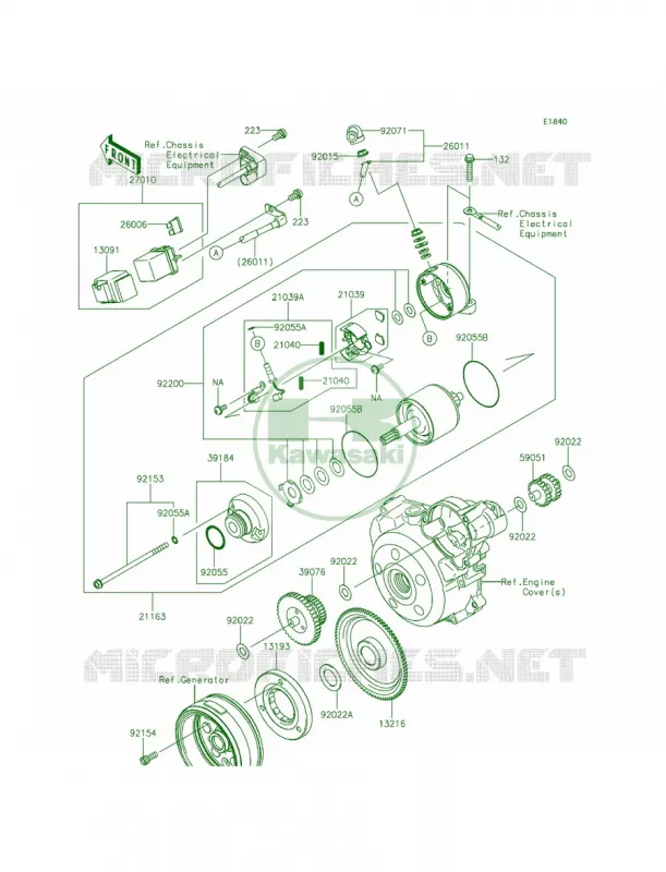 Starter Motor Kawasaki MOTOS 140 2015 KLX140  KLX140AFF