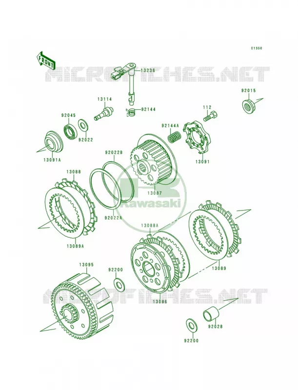 Clutch Kawasaki MOTOS 200 1994 KDX200  KDX200-E6