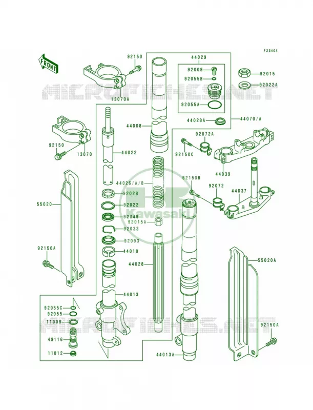 Front ForkKDX200-E5E6 Kawasaki MOTOS 200 1994 KDX200  KDX200-E6