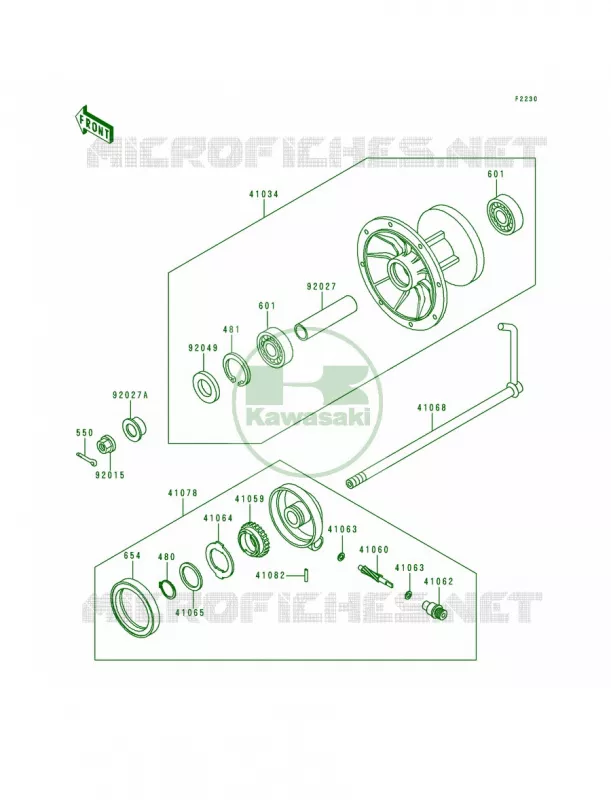 Front HubKDX200-E4 Kawasaki MOTOS 200 1994 KDX200  KDX200-E6