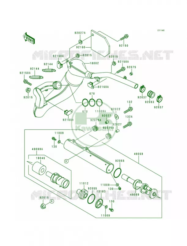 Mufflers Kawasaki MOTOS 200 1994 KDX200  KDX200-E6