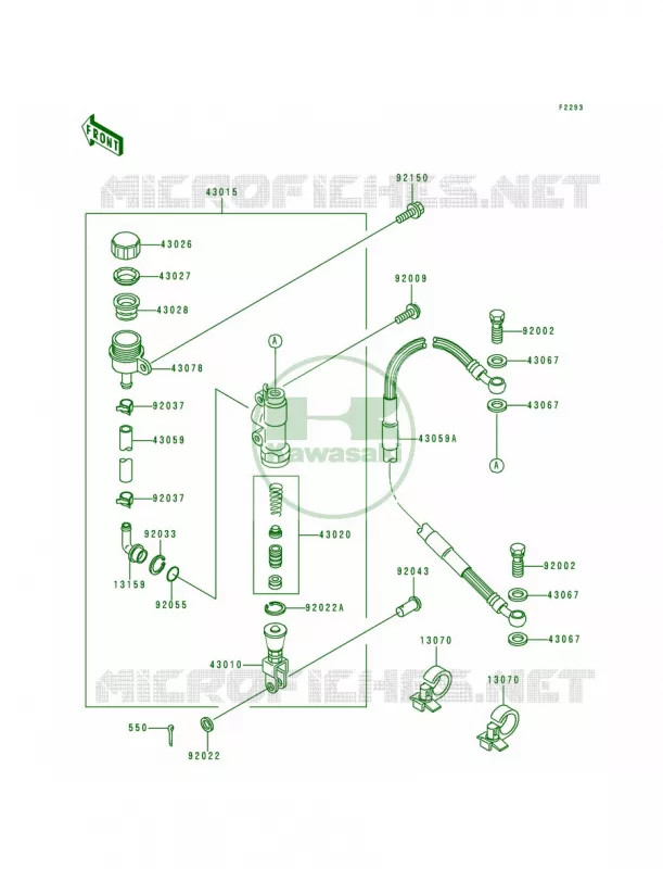 Rear Master Cylinder Kawasaki MOTOS 200 1994 KDX200  KDX200-E6