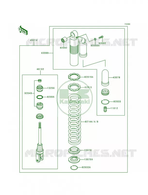 Shock Absorber Kawasaki MOTOS 200 1994 KDX200  KDX200-E6