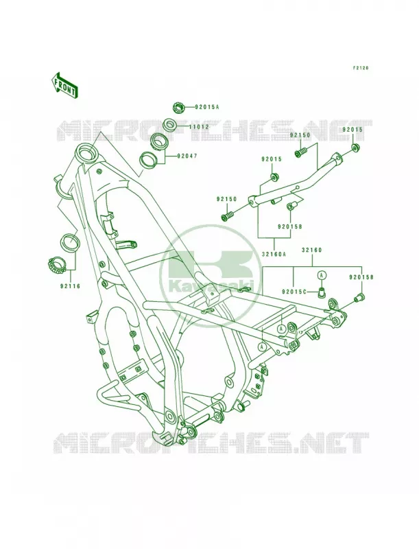 Frame Kawasaki MOTOS 250 1994 KDX250  KDX250-D4