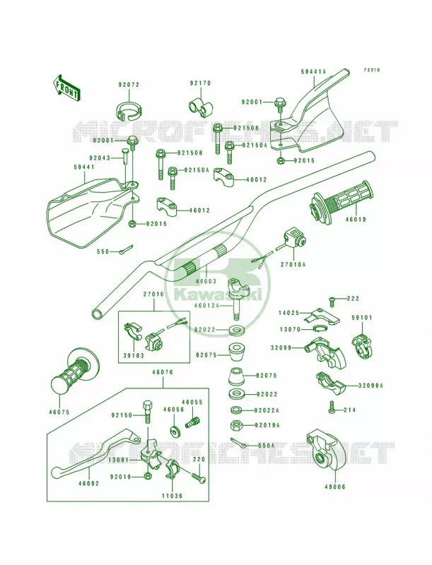 Handlebar Kawasaki MOTOS 250 1994 KDX250  KDX250-D4