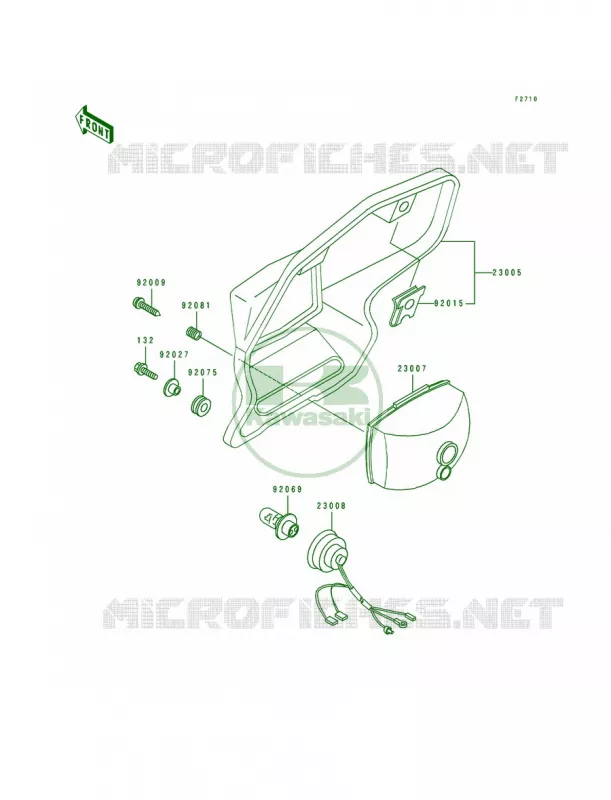 Headlight Kawasaki MOTOS 250 1994 KDX250  KDX250-D4