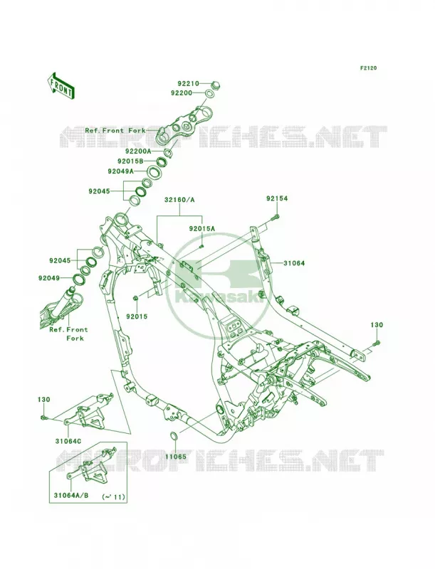 Frame Kawasaki MOTOS 1700 2009 Vulcan 1700 Voyager  VN1700A9F