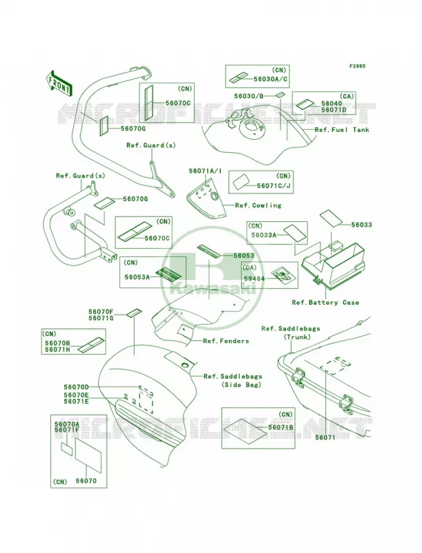 Labels Kawasaki MOTOS 1700 2009 Vulcan 1700 Voyager  VN1700A9F