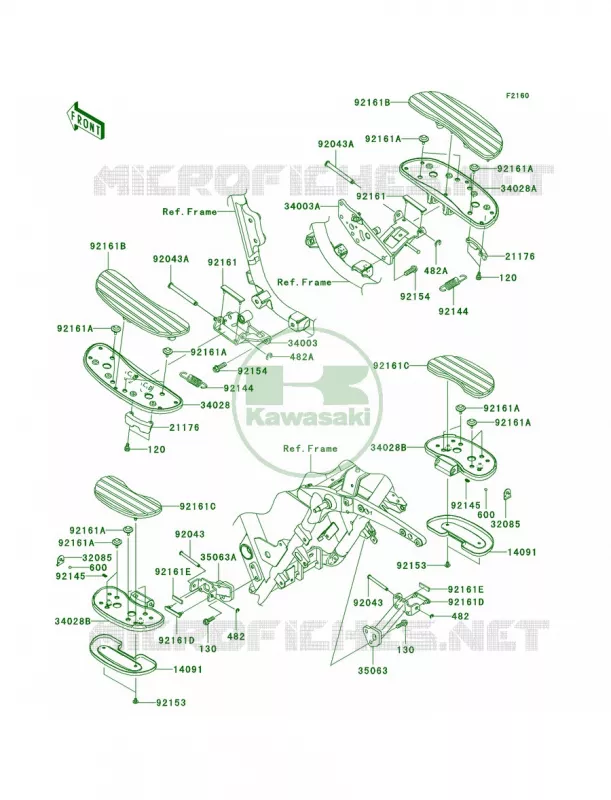 Footrests Kawasaki MOTOS 1700 2009 Vulcan 1700 Voyager ABS  VN1700B9F
