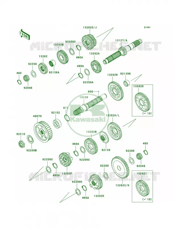 Transmission Kawasaki MOTOS 1700 2009 Vulcan 1700 Voyager ABS  VN1700B9F
