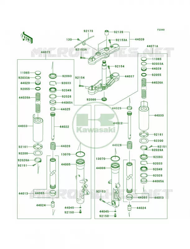 Front Fork Kawasaki MOTOS 1700 2009 Vulcan 1700 Voyager ABS  VN1700B9FA