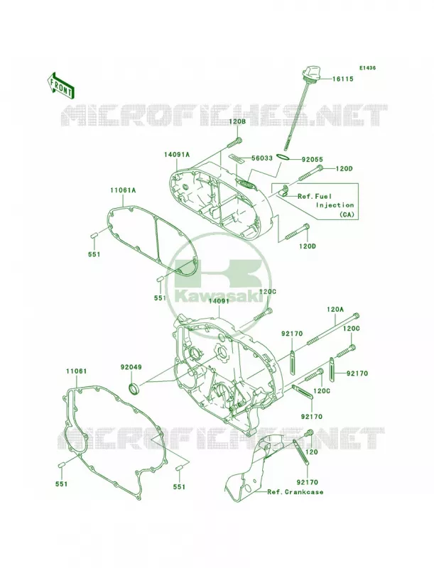 Right Engine Covers Kawasaki MOTOS 2000 2007 Vulcan 2000 Classic LT  VN2000F7F