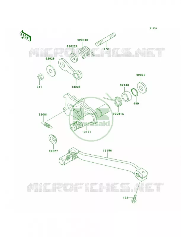 Gear Change Mechanism Kawasaki MOTOS 650 1994 KLX650   KLX650-C2