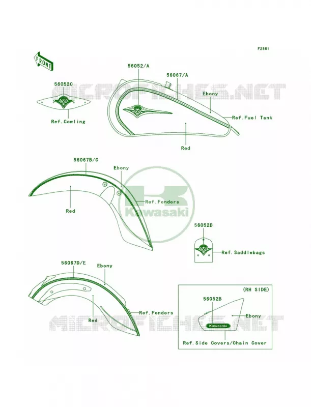DecalsRedEbonyD6F Kawasaki MOTOS 900 2007 Vulcan 900 Classic LT  VN900D7F