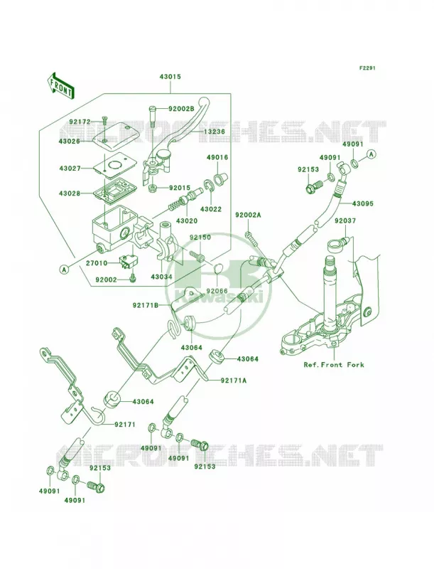 Front Master Cylinder Kawasaki MOTOS 1600 2006 Vulcan 1600 Nomad  VN1600D6F