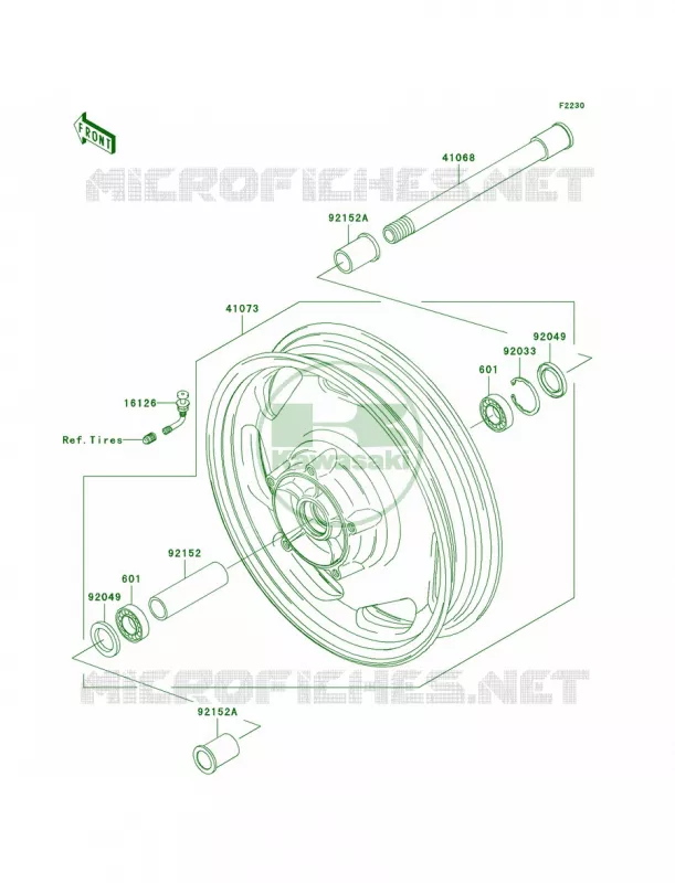 Front Wheel Kawasaki MOTOS 1600 2006 Vulcan 1600 Nomad  VN1600D6F