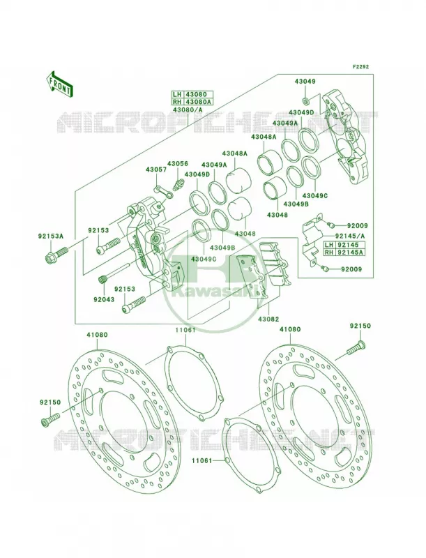 Front Brake Kawasaki MOTOS 2000 2006 Vulcan 2000 Classic LT  VN2000F6F