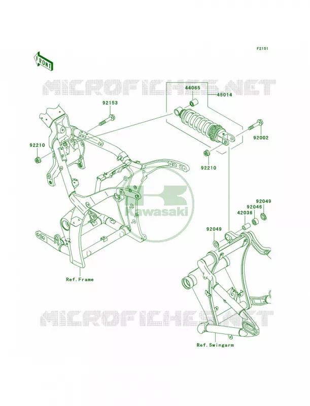 SuspensionShock Absorber Kawasaki MOTOS 2000 2006 Vulcan 2000 Classic LT  VN2000F6F