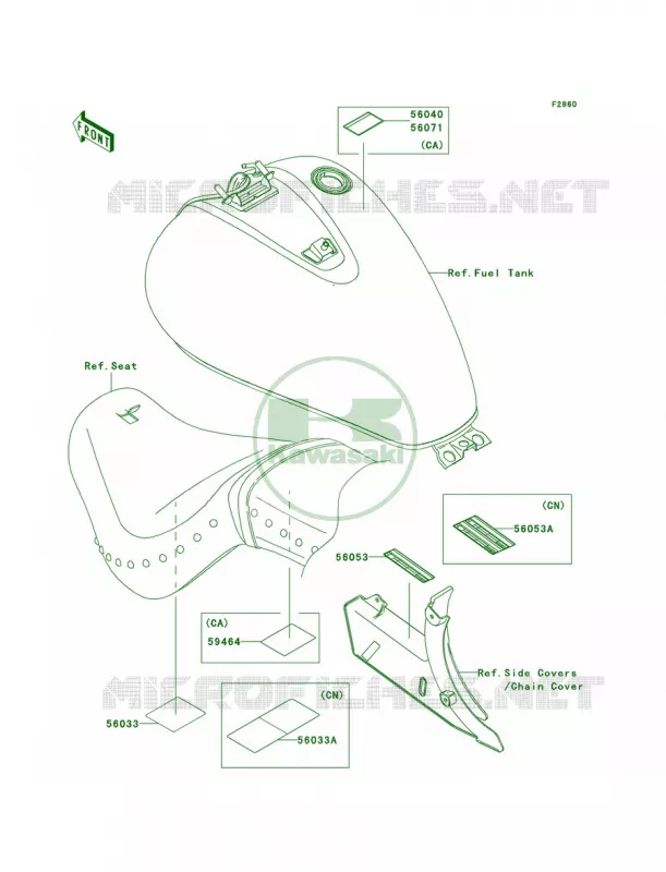 Labels Kawasaki MOTOS 900 2006 Vulcan 900 Classic LT  VN900D6F