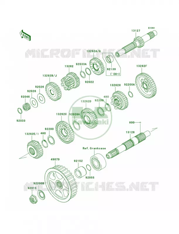 Transmission Kawasaki MOTOS 900 2006 Vulcan 900 Classic LT  VN900D6F