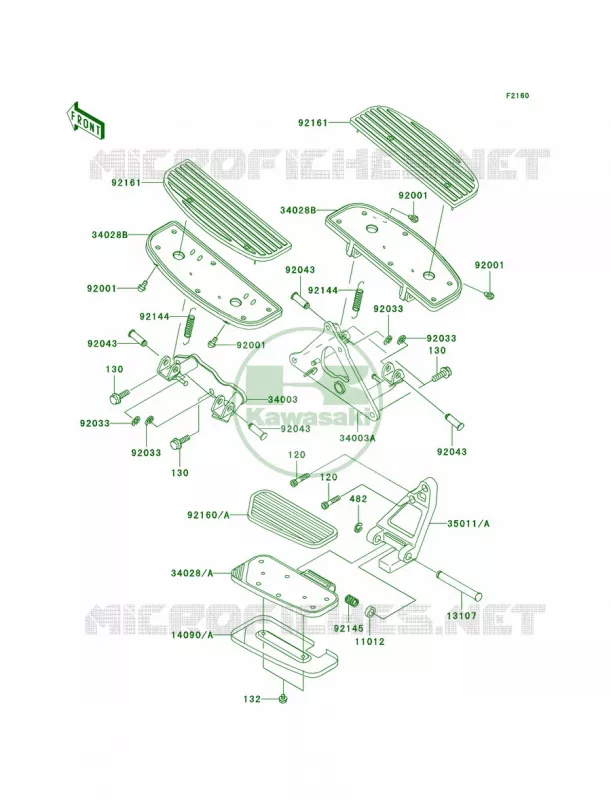 Footrests Kawasaki MOTOS 1500 2004 Vulcan 1500 Nomad Fi  VN1500-L5