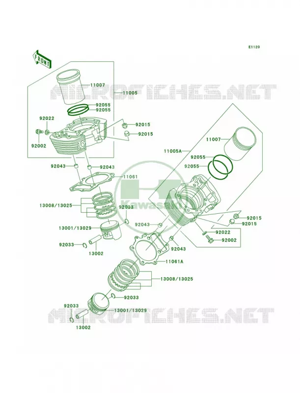 CylinderPistons Kawasaki MOTOS 1500 2003 Vulcan 1500 Nomad Fi  VN1500-L4