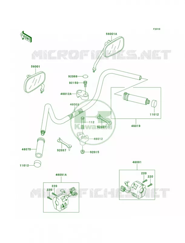 Handlebar Kawasaki MOTOS 1500 2003 Vulcan 1500 Nomad Fi  VN1500-L4
