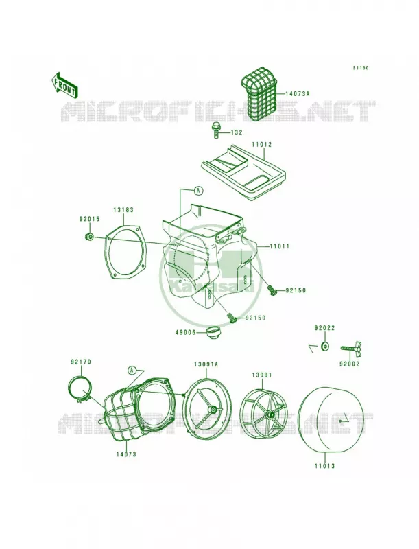 Air Cleaner Kawasaki MOTOS 200 1993 KDX200  KDX200-E5