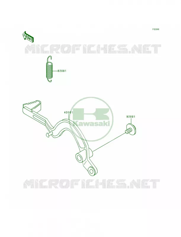 Brake Pedal Kawasaki MOTOS 200 1993 KDX200  KDX200-E5