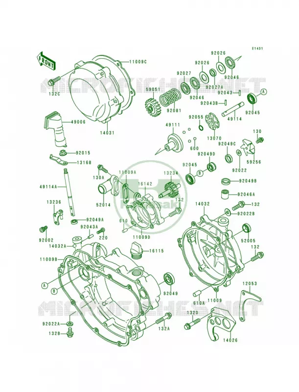 Engine Covers Kawasaki MOTOS 200 1993 KDX200  KDX200-E5