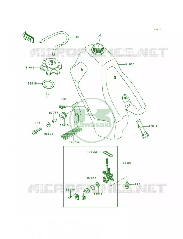 Fuel Tank Kawasaki MOTOS 200 1993 KDX200  KDX200-E5