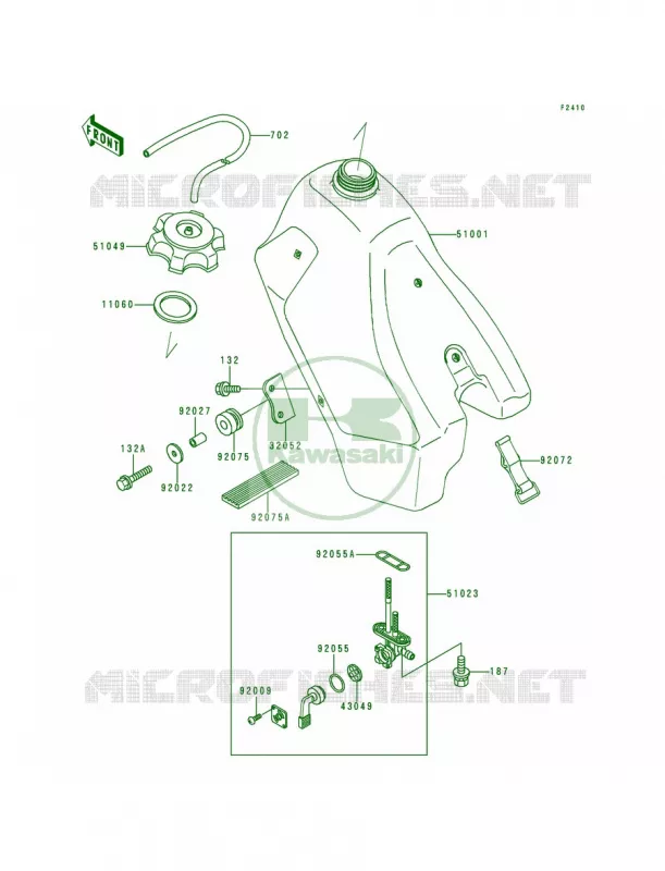 Fuel Tank Kawasaki MOTOS 200 1993 KDX200  KDX200-E5