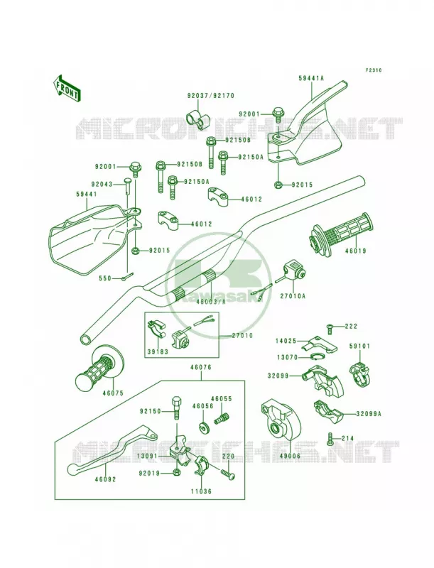 Handlebar Kawasaki MOTOS 200 1993 KDX200  KDX200-E5
