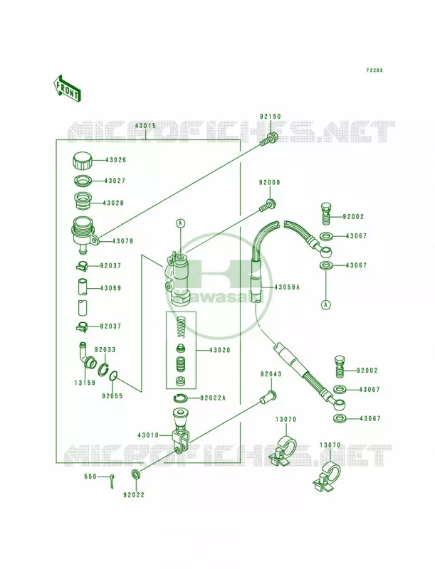 Rear Master Cylinder Kawasaki MOTOS 200 1993 KDX200  KDX200-E5