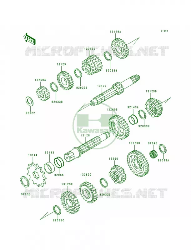 Transmission Kawasaki MOTOS 200 1993 KDX200  KDX200-E5