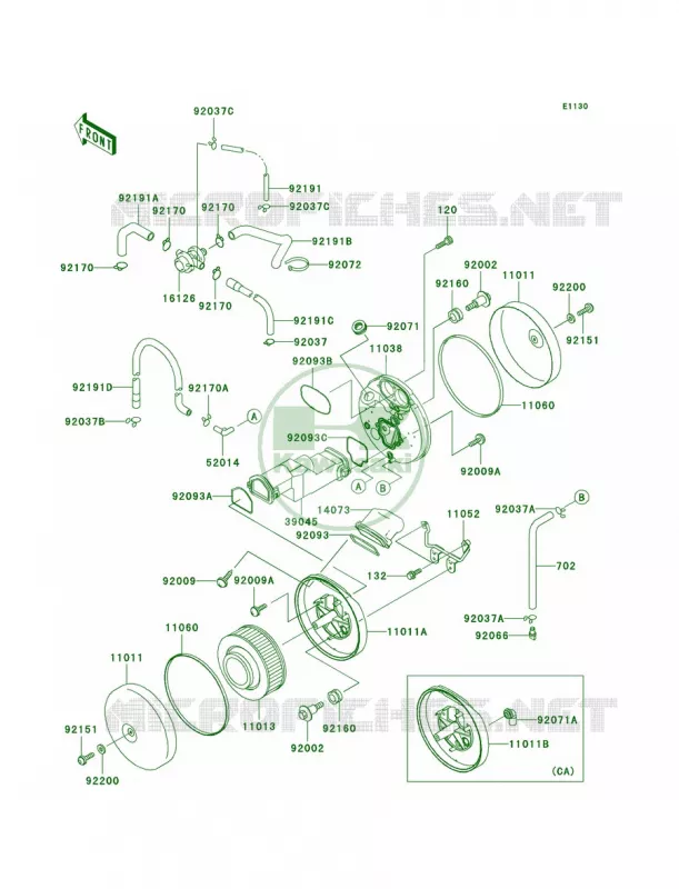 Air Cleaner Kawasaki MOTOS 1500 2001 Vulcan 1500 Nomad Fi  VN1500-L2