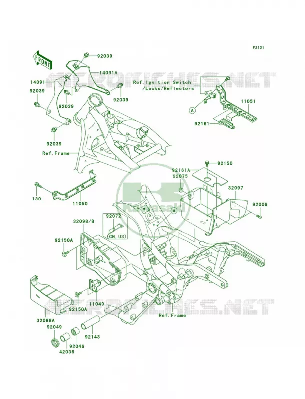 Frame Fittings Kawasaki MOTOS 1500 2001 Vulcan 1500 Nomad Fi  VN1500-L2