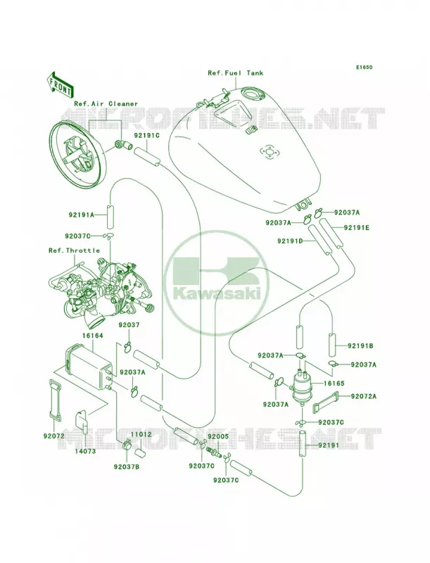 Fuel Evaporative SystemCA Kawasaki MOTOS 1500 2001 Vulcan 1500 Nomad Fi  VN1500-L2