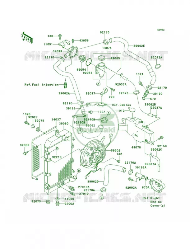 Radiator Kawasaki MOTOS 1500 2001 Vulcan 1500 Nomad Fi  VN1500-L2