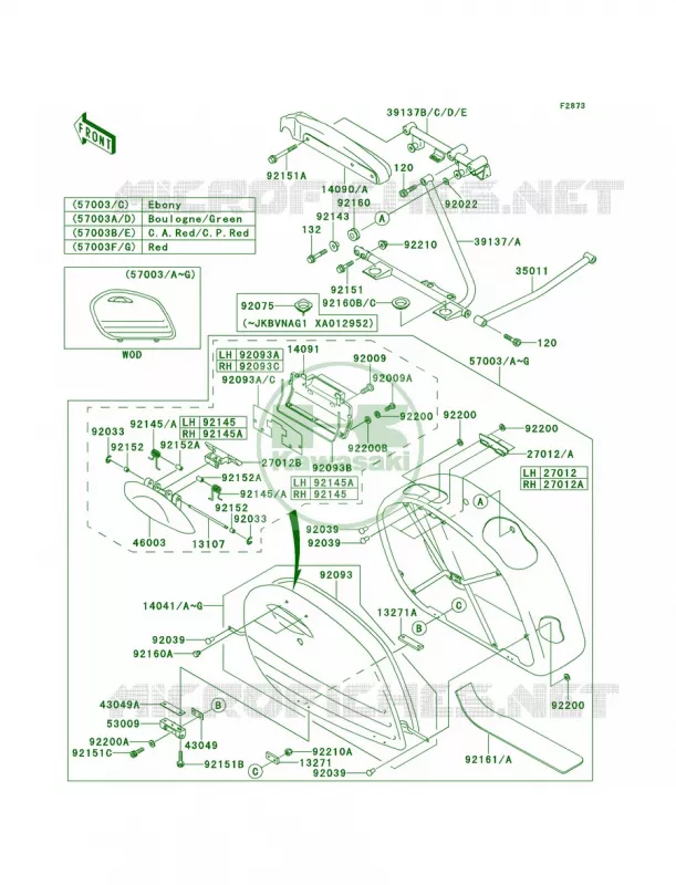 Saddlebags Kawasaki MOTOS 1500 2000 Vulcan 1500 Nomad  VN1500-G2A