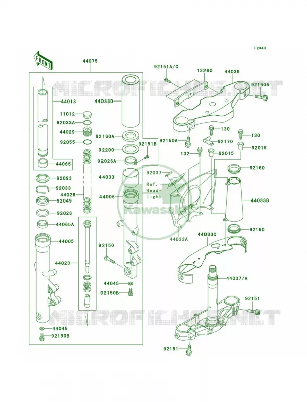 Front Fork Kawasaki MOTOS 1500 1999 Vulcan 1500 Nomad  VN1500-G1