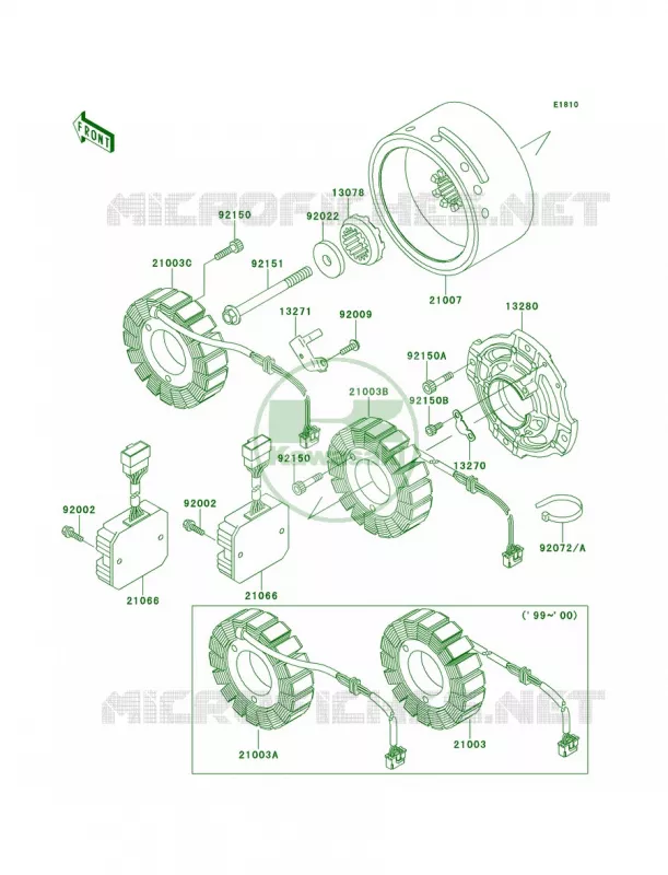 Generator Kawasaki MOTOS 1500 1999 Vulcan 1500 Nomad  VN1500-G1