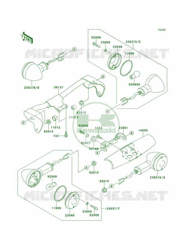 Turn Signals Kawasaki MOTOS 1500 1999 Vulcan 1500 Nomad  VN1500-G1