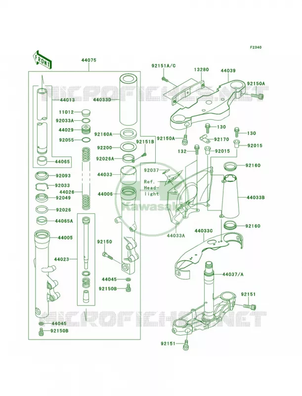 Front Fork Kawasaki MOTOS 1500 1999 Vulcan 1500 Nomad  VN1500-G1A