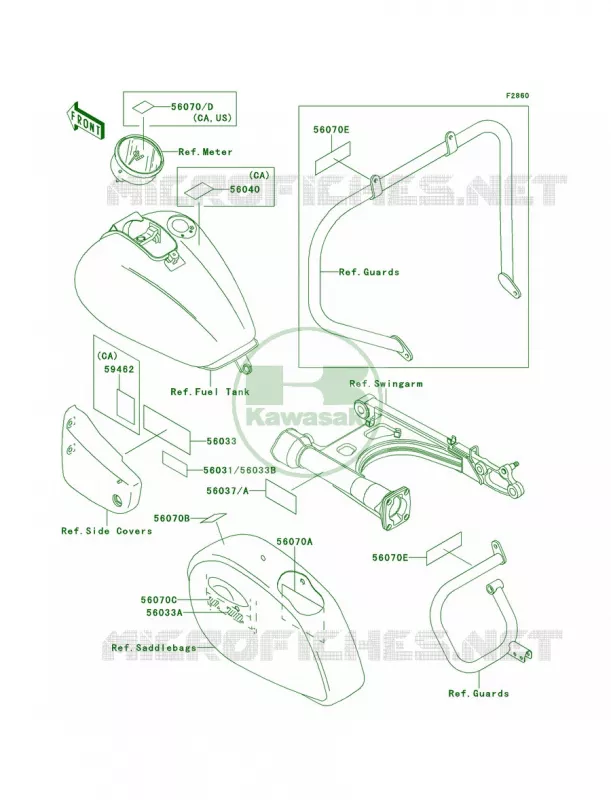 Labels Kawasaki MOTOS 1500 1999 Vulcan 1500 Nomad  VN1500-G1A