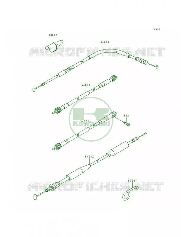 Cables Kawasaki MOTOS 250 1993 KDX250  KDX250-D3
