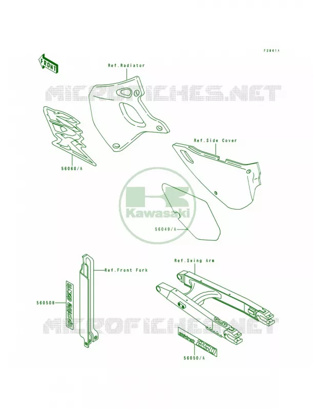 DecalsKDX250-D2 Kawasaki MOTOS 250 1993 KDX250  KDX250-D3