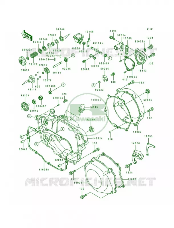 Engine Covers Kawasaki MOTOS 250 1993 KDX250  KDX250-D3