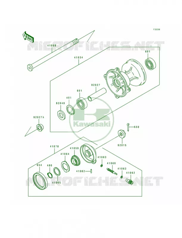 Front HubKDX250-D1 Kawasaki MOTOS 250 1993 KDX250  KDX250-D3